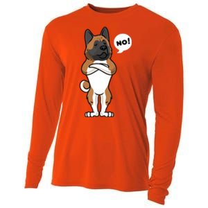 Stubborn American Akita Dog Cooling Performance Long Sleeve Crew