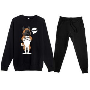 Stubborn American Akita Dog Premium Crewneck Sweatsuit Set