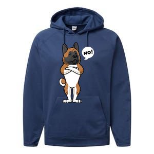 Stubborn American Akita Dog Performance Fleece Hoodie