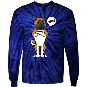 Stubborn American Akita Dog Tie-Dye Long Sleeve Shirt