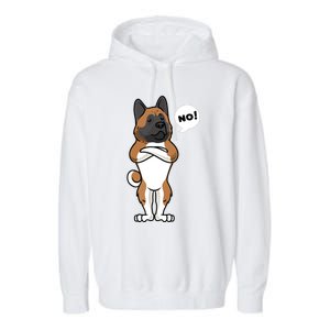 Stubborn American Akita Dog Garment-Dyed Fleece Hoodie