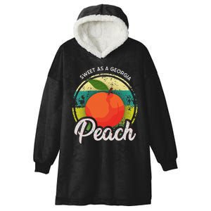 Sweet As A Georgia Peach Funny Ga Peach State Hooded Wearable Blanket