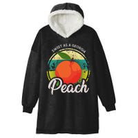 Sweet As A Georgia Peach Funny Ga Peach State Hooded Wearable Blanket