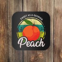 Sweet As A Georgia Peach Funny Ga Peach State Coaster