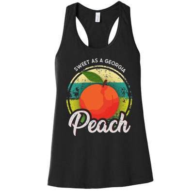 Sweet As A Georgia Peach Funny Ga Peach State Women's Racerback Tank