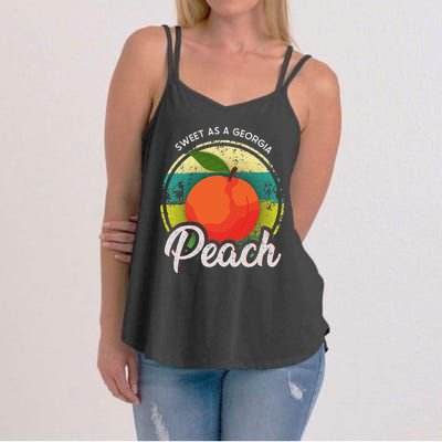 Sweet As A Georgia Peach Funny Ga Peach State Women's Strappy Tank