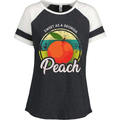 Sweet As A Georgia Peach Funny Ga Peach State Enza Ladies Jersey Colorblock Tee