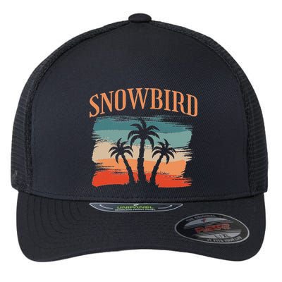 Snowbird Adults And Vacation Blue Flexfit Unipanel Trucker Cap