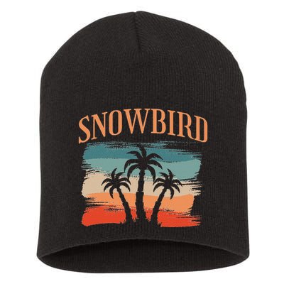 Snowbird Adults And Vacation Blue Short Acrylic Beanie