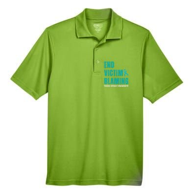 Sexual Assault Awareness Month End Victim Blaming Quote Gift Men's Origin Performance Pique Polo