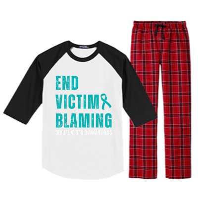 Sexual Assault Awareness Month End Victim Blaming Quote Gift Raglan Sleeve Pajama Set