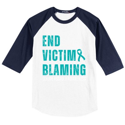 Sexual Assault Awareness Month End Victim Blaming Quote Gift Baseball Sleeve Shirt