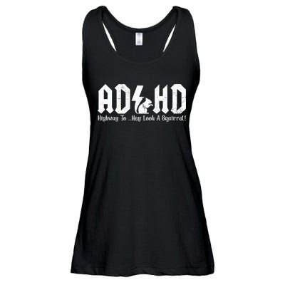 Squirrels Animal Adhd Highway To Hey Look A Squirrel Ladies Essential Flowy Tank