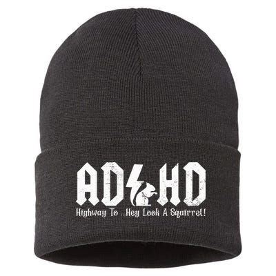 Squirrels Animal Adhd Highway To Hey Look A Squirrel Sustainable Knit Beanie
