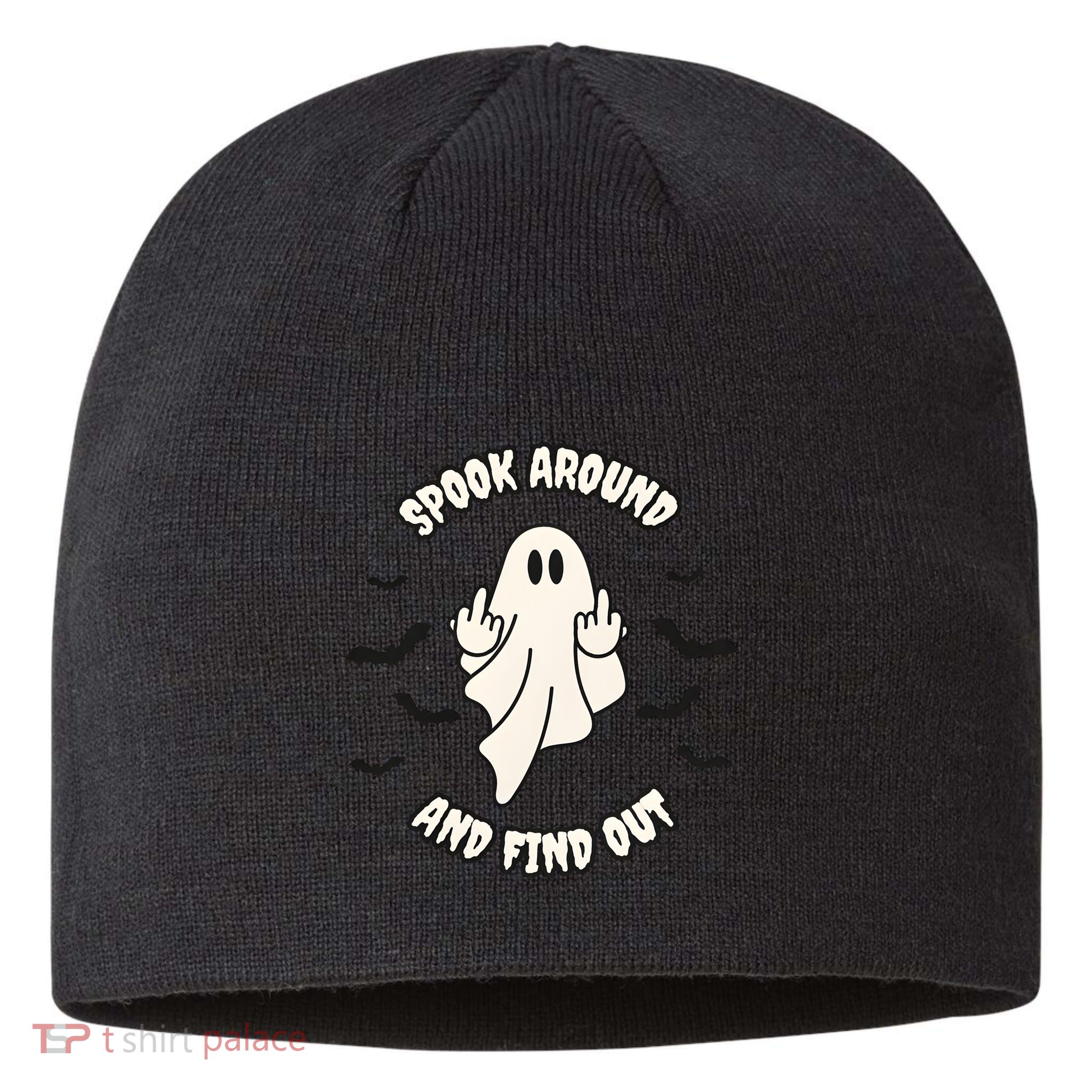 Spook Around And Find Out Halloween Ghost Ghoul Sustainable Beanie