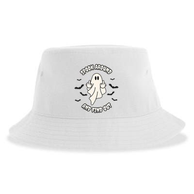 Spook Around And Find Out Halloween Ghost Ghoul Sustainable Bucket Hat