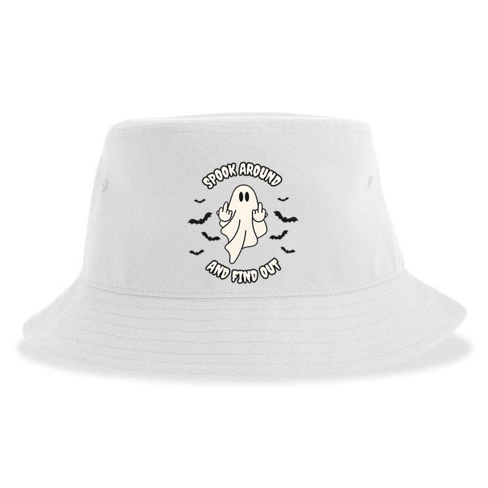 Spook Around And Find Out Halloween Ghost Ghoul Sustainable Bucket Hat