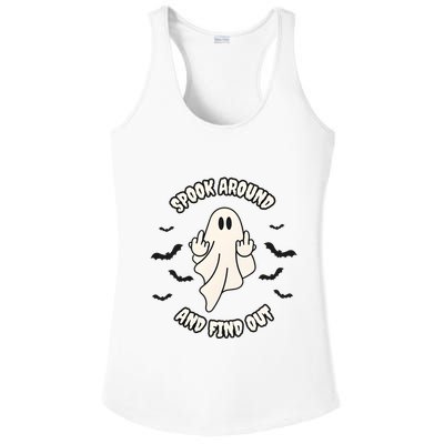 Spook Around And Find Out Halloween Ghost Ghoul Ladies PosiCharge Competitor Racerback Tank
