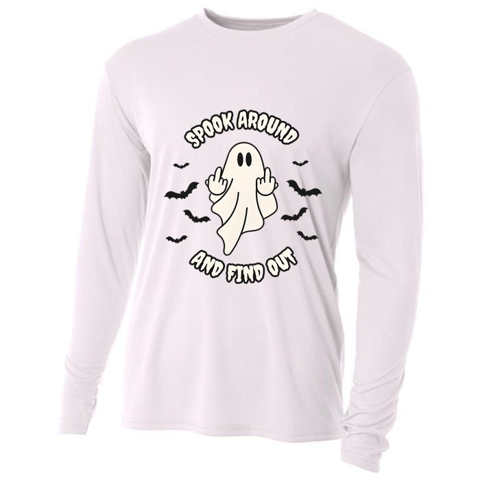 Spook Around And Find Out Halloween Ghost Ghoul Cooling Performance Long Sleeve Crew