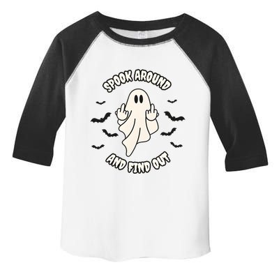Spook Around And Find Out Halloween Ghost Ghoul Toddler Fine Jersey T-Shirt