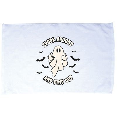 Spook Around And Find Out Halloween Ghost Ghoul Microfiber Hand Towel