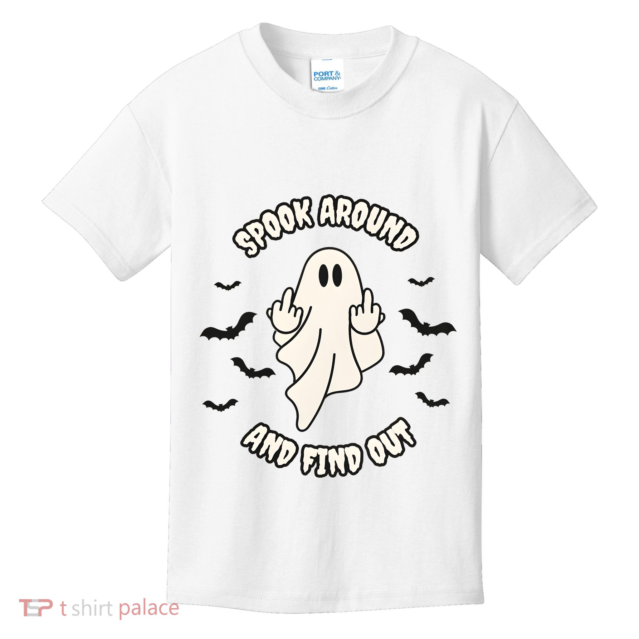 Spook Around And Find Out Halloween Ghost Ghoul Kids T-Shirt