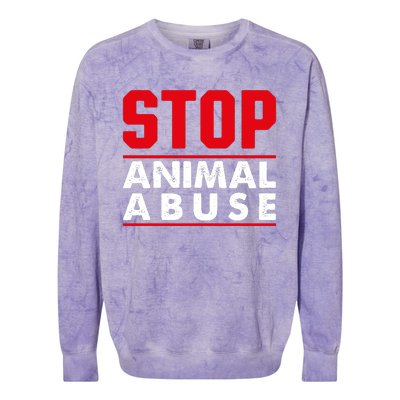 Stop Animal Abuse Stop Violence Agaist Animal Colorblast Crewneck Sweatshirt