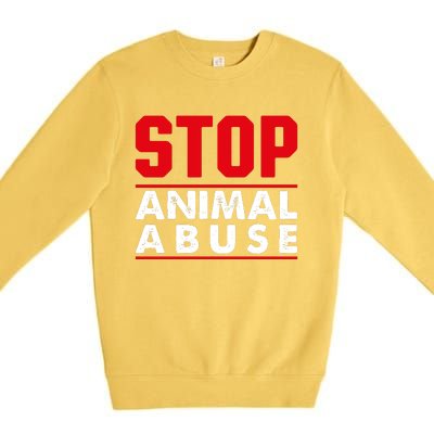 Stop Animal Abuse Stop Violence Agaist Animal Premium Crewneck Sweatshirt