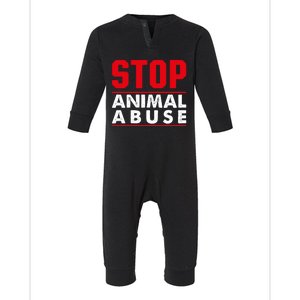 Stop Animal Abuse Stop Violence Agaist Animal Infant Fleece One Piece