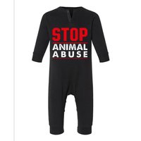 Stop Animal Abuse Stop Violence Agaist Animal Infant Fleece One Piece