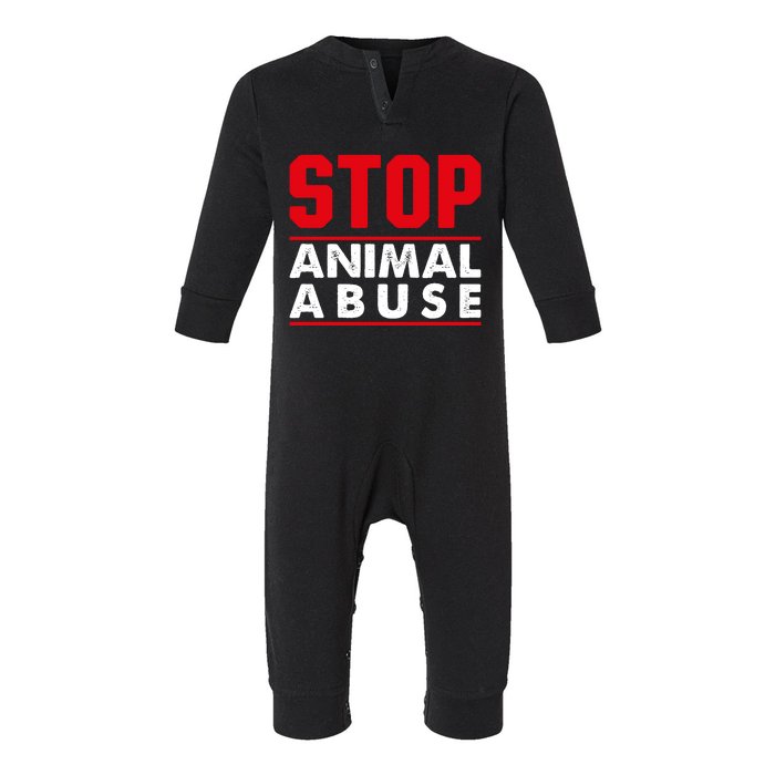 Stop Animal Abuse Stop Violence Agaist Animal Infant Fleece One Piece