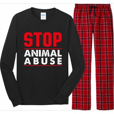 Stop Animal Abuse Stop Violence Agaist Animal Long Sleeve Pajama Set