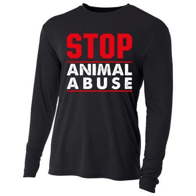 Stop Animal Abuse Stop Violence Agaist Animal Cooling Performance Long Sleeve Crew