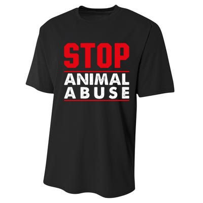 Stop Animal Abuse Stop Violence Agaist Animal Performance Sprint T-Shirt