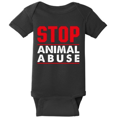 Stop Animal Abuse Stop Violence Agaist Animal Baby Bodysuit