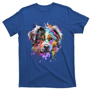 Splash Art Australian Shepherd Gift Aussie Lovers Funny Gift T-Shirt