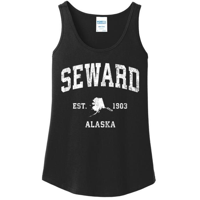 Seward Alaska Ak Vintage Established Athletic Sports Design Ladies Essential Tank