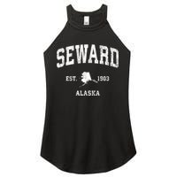 Seward Alaska Ak Vintage Established Athletic Sports Design Women's Perfect Tri Rocker Tank