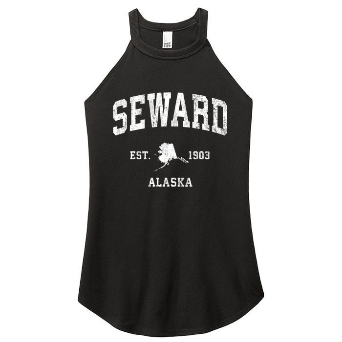 Seward Alaska Ak Vintage Established Athletic Sports Design Women's Perfect Tri Rocker Tank