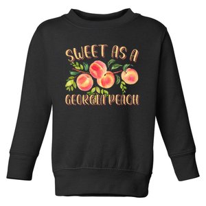 Sweet As A Georgia Peach Funny Southern Georgia Toddler Sweatshirt