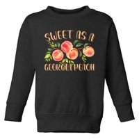 Sweet As A Georgia Peach Funny Southern Georgia Toddler Sweatshirt