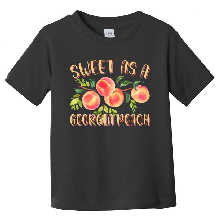 Sweet As A Georgia Peach Funny Southern Georgia Toddler T-Shirt