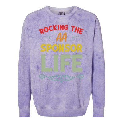 Sobriety Anniversary Aa Na Sponsorship Clean Aa Sponsor Colorblast Crewneck Sweatshirt