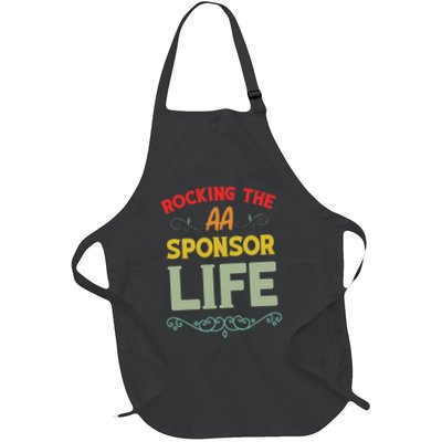Sobriety Anniversary Aa Na Sponsorship Clean Aa Sponsor Full-Length Apron With Pockets