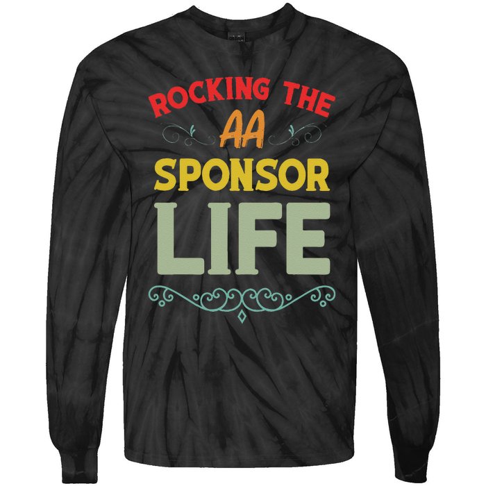 Sobriety Anniversary Aa Na Sponsorship Clean Aa Sponsor Tie-Dye Long Sleeve Shirt