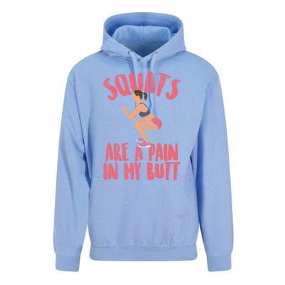 Squats Are A Pain In My Butt Funny Bodybuilding Squatting Cute Gift Unisex Surf Hoodie