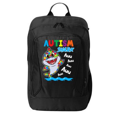 Shark Autism Awareness Puzzle Funny Meaningful Gift City Backpack