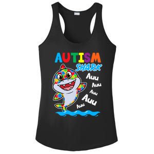 Shark Autism Awareness Puzzle Funny Meaningful Gift Ladies PosiCharge Competitor Racerback Tank