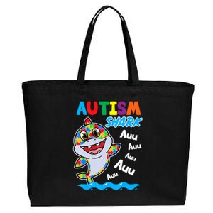 Shark Autism Awareness Puzzle Funny Meaningful Gift Cotton Canvas Jumbo Tote