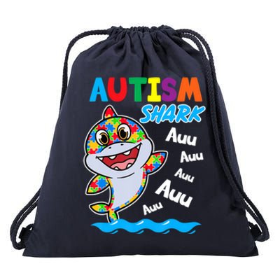 Shark Autism Awareness Puzzle Funny Meaningful Gift Drawstring Bag